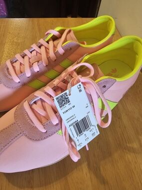 Adidas Tokyo W Pink Sneakers with Lime Green Accents